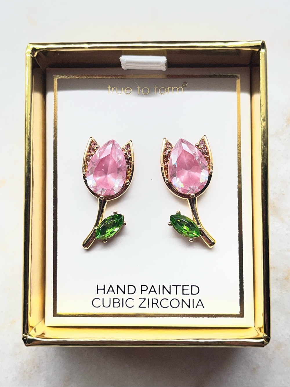 TRUE TO FORM Tulip Cubic Zirconia Earrings
